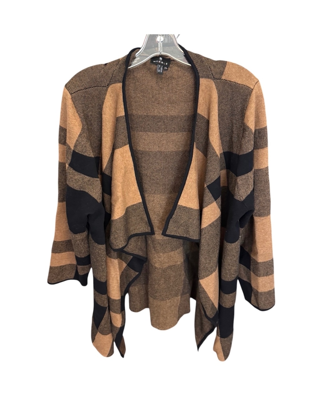 1374 Marble XL 24" PTP Plaid Open Front Cardigan Sweater A0001374